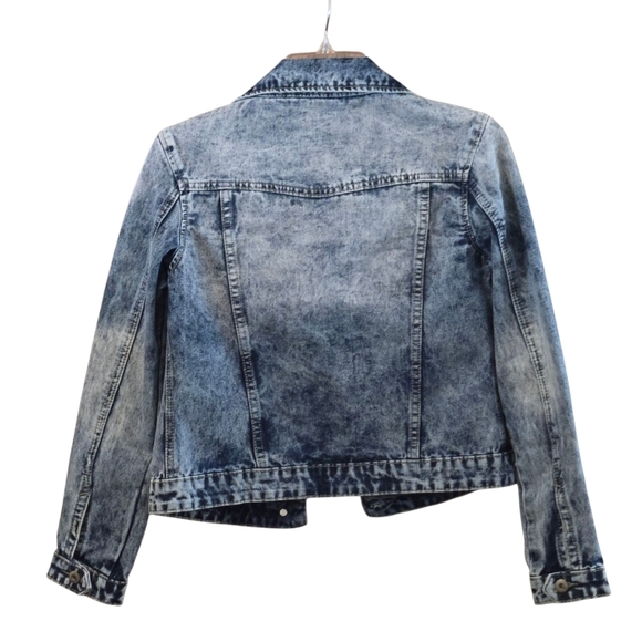 Ranbeeri Blue Stone Wash Denim Jacket 4 Pocket Button Snap Front Women’s M - Picture 2 of 14